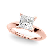 Radiant Knife Edge Solitaire Eng Ring Princess Diamond Engagement Ring in 10K/14K gold and platinum with certified lab-grown or natural diamonds
