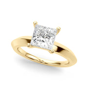 Radiant Knife Edge Solitaire Eng Ring Princess Diamond Engagement Ring in 10K/14K gold and platinum with certified lab-grown or natural diamonds
