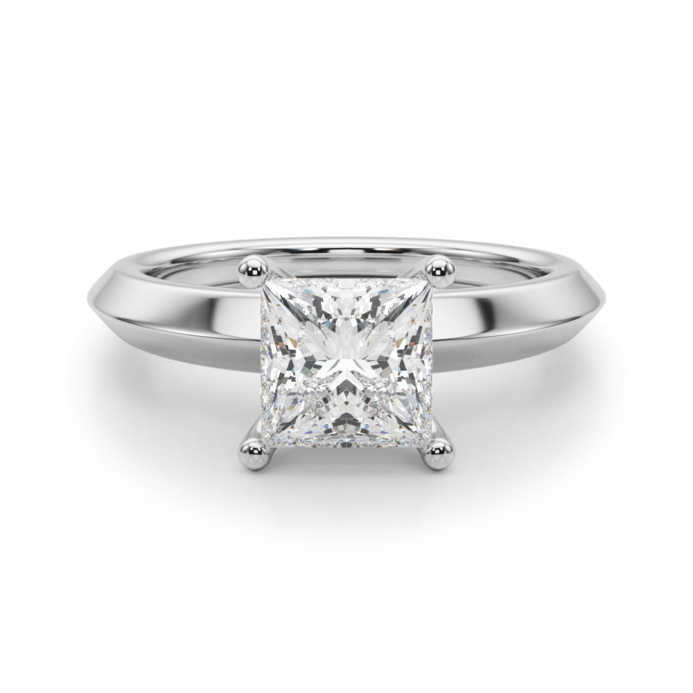 Radiant Knife Edge Solitaire Eng Ring Princess Diamond Engagement Ring in 10K/14K gold and platinum with certified lab-grown or natural diamonds