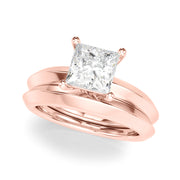 Radiant Knife Edge Solitaire Eng Ring Princess Diamond Engagement Ring in 10K/14K gold and platinum with certified lab-grown or natural diamonds