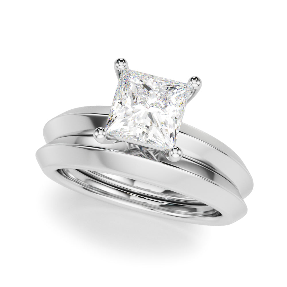 Radiant Knife Edge Solitaire Eng Ring Princess Diamond Engagement Ring in 10K/14K gold and platinum with certified lab-grown or natural diamonds