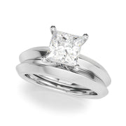 Radiant Knife Edge Solitaire Eng Ring Princess Diamond Engagement Ring in 10K/14K gold and platinum with certified lab-grown or natural diamonds