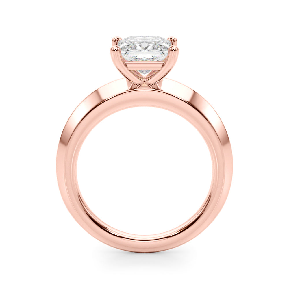 Radiant Knife Edge Solitaire Eng Ring Princess Diamond Engagement Ring in 10K/14K gold and platinum with certified lab-grown or natural diamonds