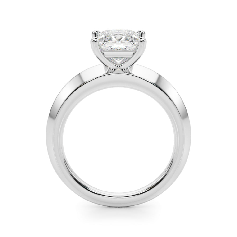 Radiant Knife Edge Solitaire Eng Ring Princess Diamond Engagement Ring in 10K/14K gold and platinum with certified lab-grown or natural diamonds