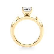 Sophisticated Knife Edge Solitaire Eng Ring Emerald Diamond Engagement Ring â€” 10K/14K Gold & Platinum