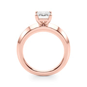 Sophisticated Knife Edge Solitaire Eng Ring Emerald Diamond Engagement Ring â€” 10K/14K Gold & Platinum