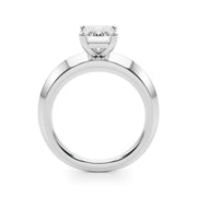 Sophisticated Knife Edge Solitaire Eng Ring Emerald Diamond Engagement Ring â€” 10K/14K Gold & Platinum