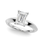 Sophisticated Knife Edge Solitaire Eng Ring Emerald Diamond Engagement Ring â€” 10K/14K Gold & Platinum