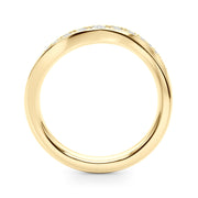 Contemporary Curved Half Eternity Ring in Gold & Platinum
