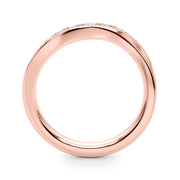 Contemporary Curved Half Eternity Ring in Gold & Platinum
