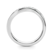 Contemporary Curved Half Eternity Ring in Gold & Platinum