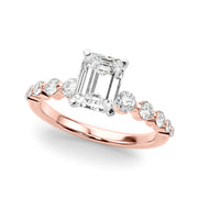 Majestic Single Row Shared Pr Eng Ring Round Diamond Engagement Ring in 10K/14K gold and platinum with certified lab-grown or natural diamonds