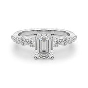 Majestic Single Row Shared Pr Eng Ring Round Diamond Engagement Ring in 10K/14K gold and platinum with certified lab-grown or natural diamonds
