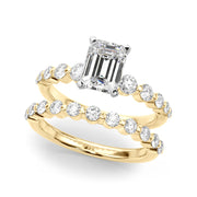 Majestic Single Row Shared Pr Eng Ring Round Diamond Engagement Ring in 10K/14K gold and platinum with certified lab-grown or natural diamonds