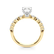 Majestic Single Row Shared Pr Eng Ring Round Diamond Engagement Ring in 10K/14K gold and platinum with certified lab-grown or natural diamonds