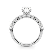 Majestic Single Row Shared Pr Eng Ring Round Diamond Engagement Ring in 10K/14K gold and platinum with certified lab-grown or natural diamonds