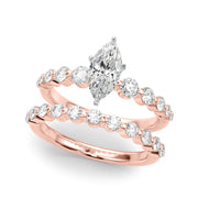 Majestic Single Row Shared Pr Eng Ring Round Diamond Engagement Ring in 10K/14K gold and platinum with certified lab-grown or natural diamonds