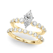 Majestic Single Row Shared Pr Eng Ring Round Diamond Engagement Ring in 10K/14K gold and platinum with certified lab-grown or natural diamonds