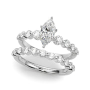Majestic Single Row Shared Pr Eng Ring Round Diamond Engagement Ring in 10K/14K gold and platinum with certified lab-grown or natural diamonds