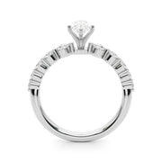 Majestic Single Row Shared Pr Eng Ring Round Diamond Engagement Ring in 10K/14K gold and platinum with certified lab-grown or natural diamonds