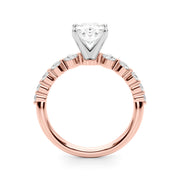 Majestic Single Row Shared Pr Eng Ring Round Diamond Engagement Ring in 10K/14K gold and platinum with certified lab-grown or natural diamonds