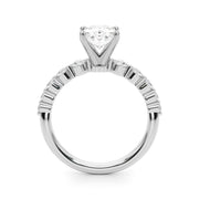 Majestic Single Row Shared Pr Eng Ring Round Diamond Engagement Ring in 10K/14K gold and platinum with certified lab-grown or natural diamonds