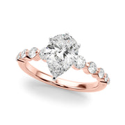 Majestic Single Row Shared Pr Eng Ring Round Diamond Engagement Ring in 10K/14K gold and platinum with certified lab-grown or natural diamonds