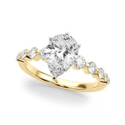 Majestic Single Row Shared Pr Eng Ring Round Diamond Engagement Ring in 10K/14K gold and platinum with certified lab-grown or natural diamonds