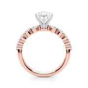 Majestic Single Row Shared Pr Eng Ring Round Diamond Engagement Ring in 10K/14K gold and platinum with certified lab-grown or natural diamonds
