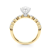 Majestic Single Row Shared Pr Eng Ring Round Diamond Engagement Ring in 10K/14K gold and platinum with certified lab-grown or natural diamonds