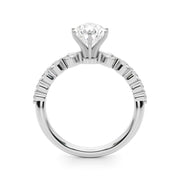 Majestic Single Row Shared Pr Eng Ring Round Diamond Engagement Ring in 10K/14K gold and platinum with certified lab-grown or natural diamonds