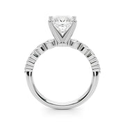 Majestic Single Row Shared Pr Eng Ring Round Diamond Engagement Ring in 10K/14K gold and platinum with certified lab-grown or natural diamonds