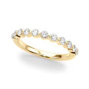 Single Shared Prong Half Eternity Ring in 10K/14K gold and platinum with certified lab-grown or natural diamonds