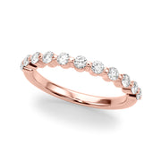 Single Shared Prong Half Eternity Ring in Gold & Platinum