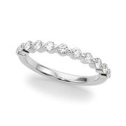 Single Shared Prong Half Eternity Ring in Gold & Platinum