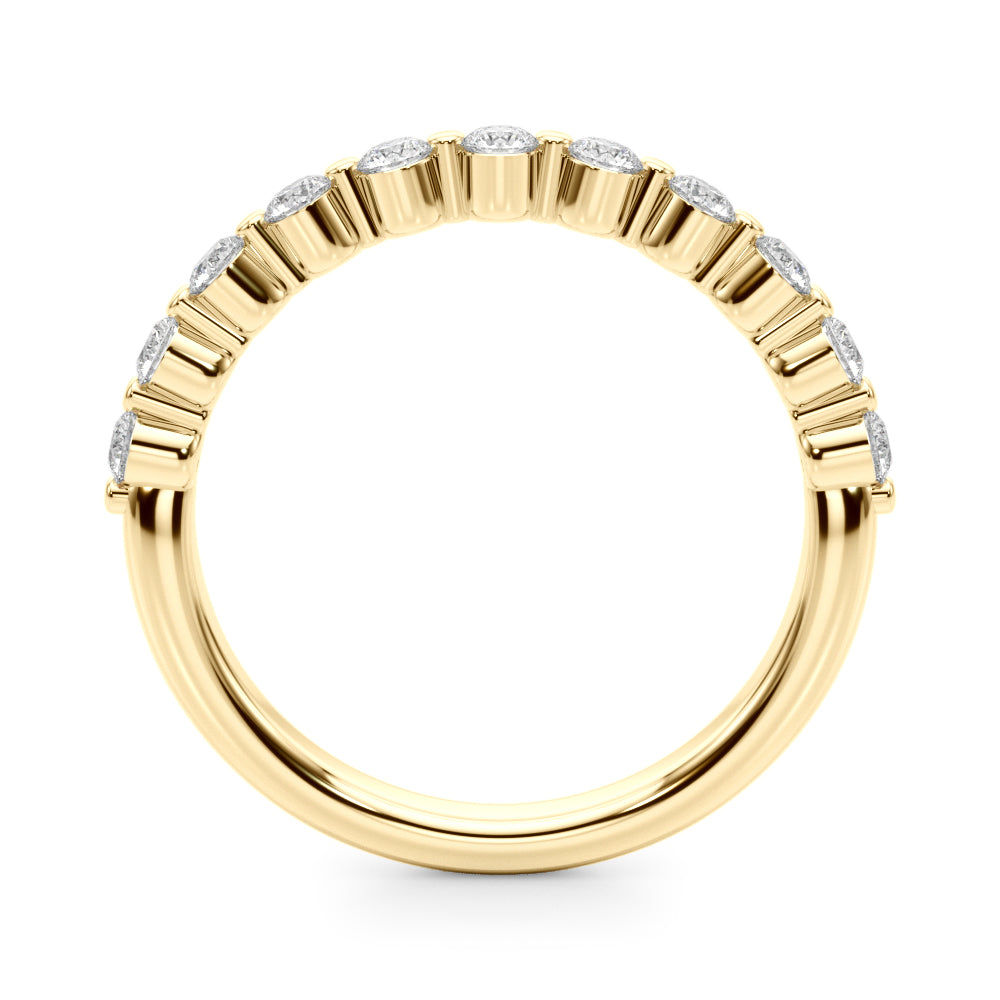 Single Shared Prong Half Eternity Ring in Gold & Platinum