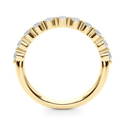 Single Shared Prong Half Eternity Ring in Gold & Platinum