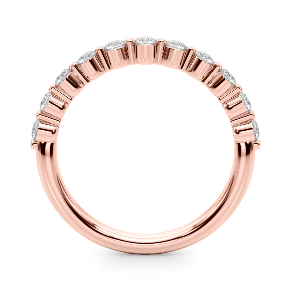Single Shared Prong Half Eternity Ring in Gold & Platinum