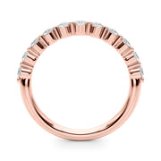 Single Shared Prong Half Eternity Ring in Gold & Platinum