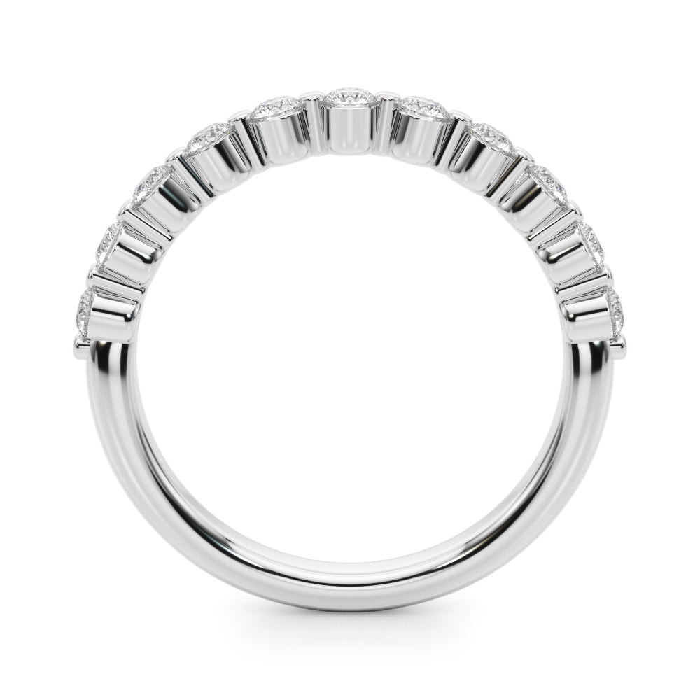 Single Shared Prong Half Eternity Ring in Gold & Platinum