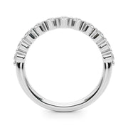Single Shared Prong Half Eternity Ring in Gold & Platinum