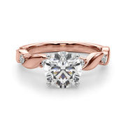 Sculpted Twist Diamond Engagement Ring Round Diamond Engagement Ring in 10K/14K gold and platinum with certified lab-grown or natural diamonds