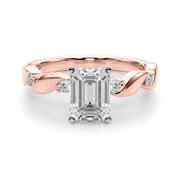 Sculpted Twist Diamond Engagement Ring Round Diamond Engagement Ring in 10K/14K gold and platinum with certified lab-grown or natural diamonds