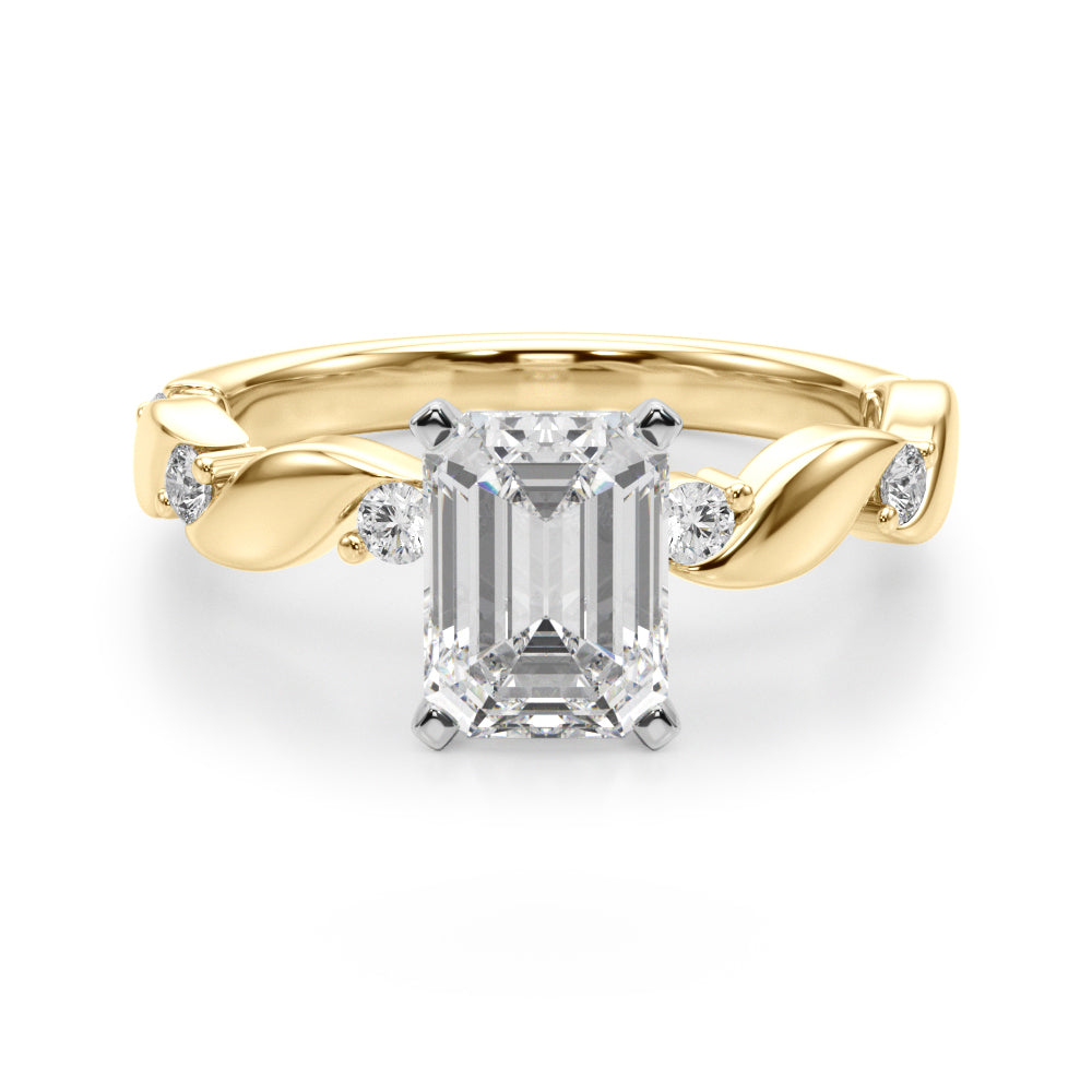 Sculpted Twist Diamond Engagement Ring Round Diamond Engagement Ring in 10K/14K gold and platinum with certified lab-grown or natural diamonds
