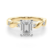 Sculpted Twist Diamond Engagement Ring Round Diamond Engagement Ring in 10K/14K gold and platinum with certified lab-grown or natural diamonds