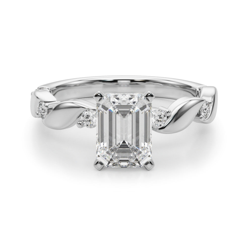 Sculpted Twist Diamond Engagement Ring Round Diamond Engagement Ring in 10K/14K gold and platinum with certified lab-grown or natural diamonds