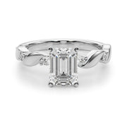 Sculpted Twist Diamond Engagement Ring Round Diamond Engagement Ring in 10K/14K gold and platinum with certified lab-grown or natural diamonds