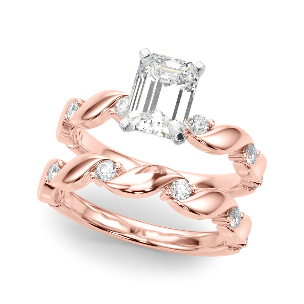 Sculpted Twist Diamond Engagement Ring Round Diamond Engagement Ring in 10K/14K gold and platinum with certified lab-grown or natural diamonds