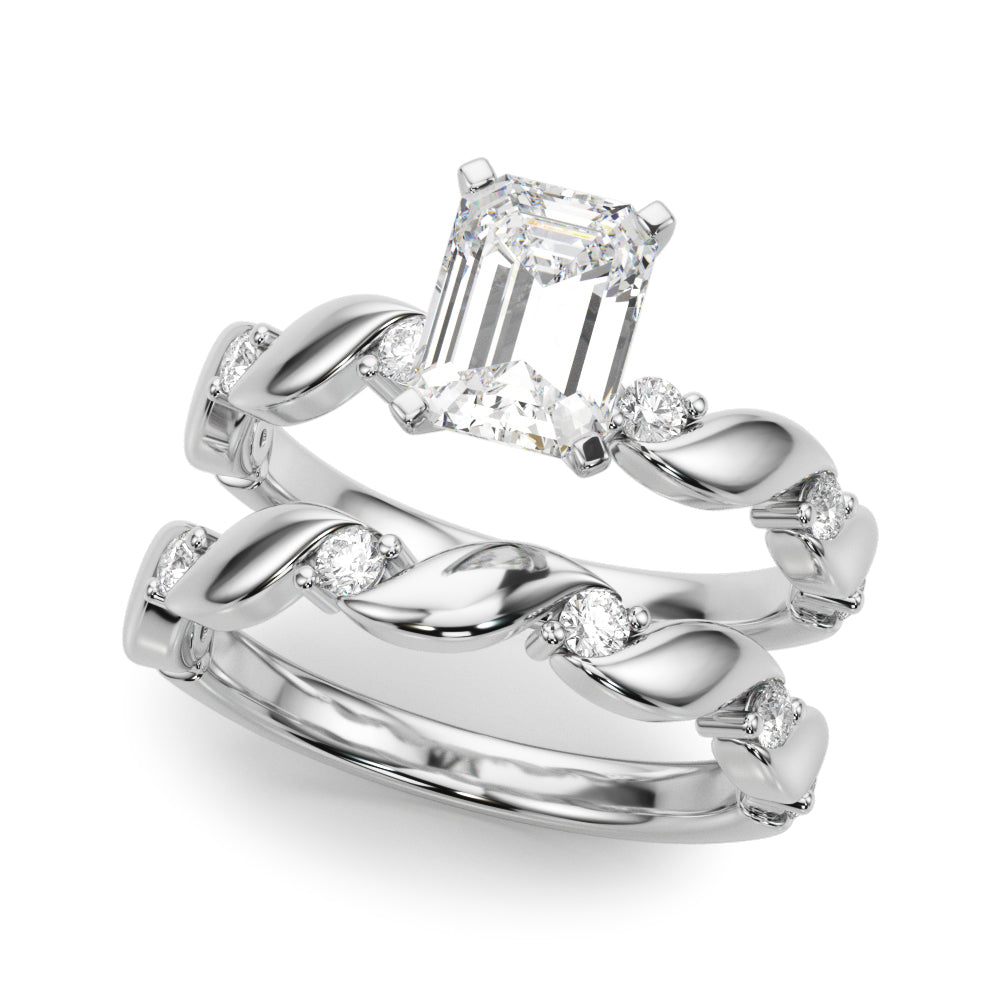 Sculpted Twist Diamond Engagement Ring Round Diamond Engagement Ring in 10K/14K gold and platinum with certified lab-grown or natural diamonds