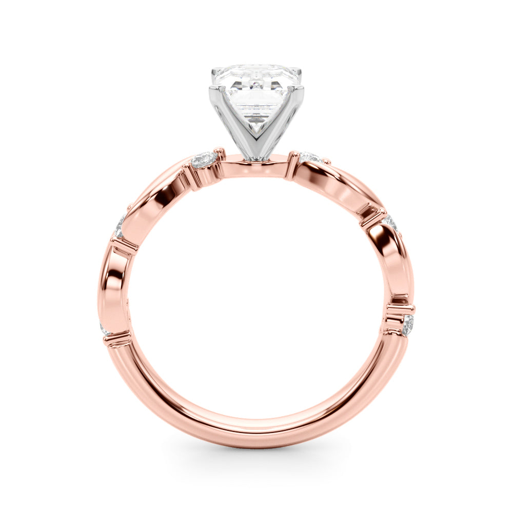 Sculpted Twist Diamond Engagement Ring Round Diamond Engagement Ring in 10K/14K gold and platinum with certified lab-grown or natural diamonds